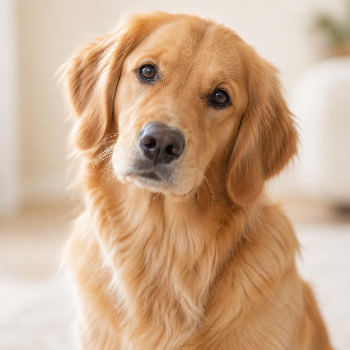 Portret Florki — golden retrieverka ze złotą sierścią